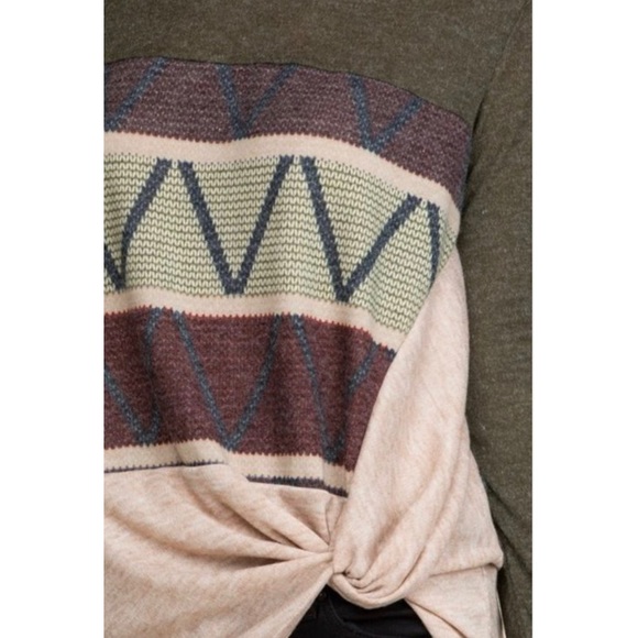 Olive Blouse with Twist - Picture 4 of 5